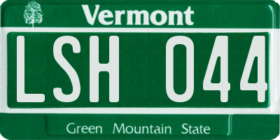 VT license plate LSH044