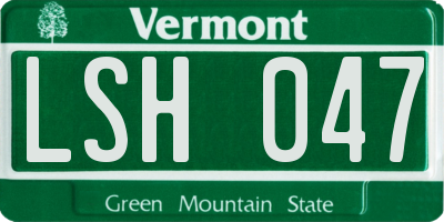 VT license plate LSH047