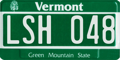 VT license plate LSH048