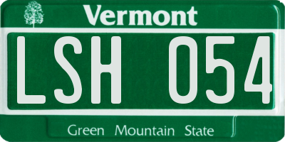 VT license plate LSH054