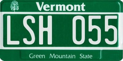 VT license plate LSH055