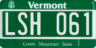 VT license plate LSH061