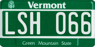 VT license plate LSH066