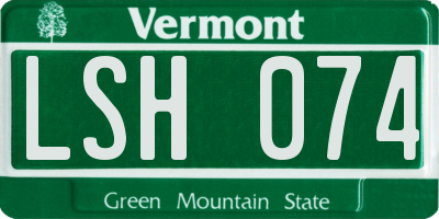 VT license plate LSH074