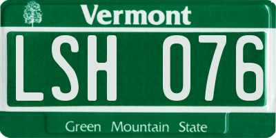 VT license plate LSH076