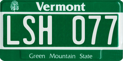 VT license plate LSH077