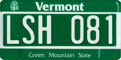 VT license plate LSH081