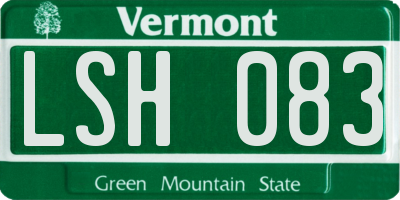 VT license plate LSH083
