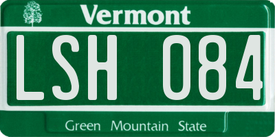 VT license plate LSH084
