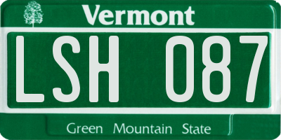 VT license plate LSH087
