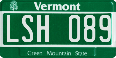 VT license plate LSH089
