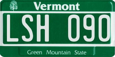 VT license plate LSH090