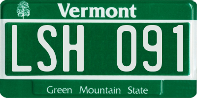 VT license plate LSH091