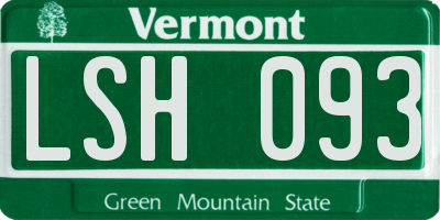 VT license plate LSH093