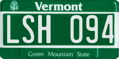 VT license plate LSH094