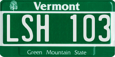 VT license plate LSH103