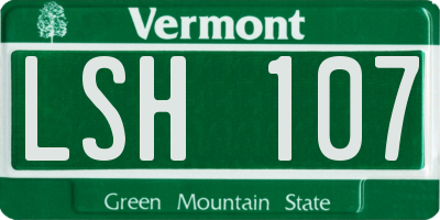 VT license plate LSH107