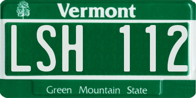 VT license plate LSH112