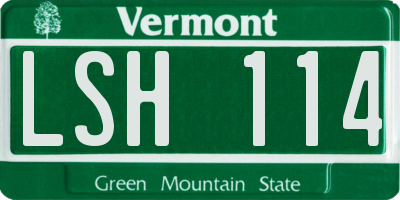 VT license plate LSH114