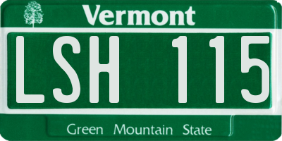 VT license plate LSH115