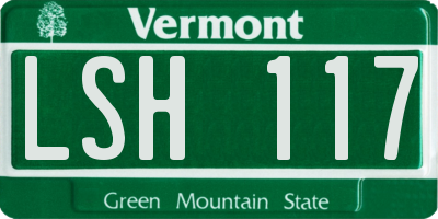 VT license plate LSH117