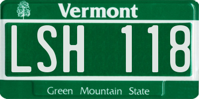 VT license plate LSH118