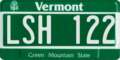 VT license plate LSH122