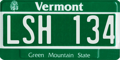 VT license plate LSH134
