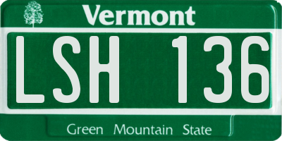 VT license plate LSH136