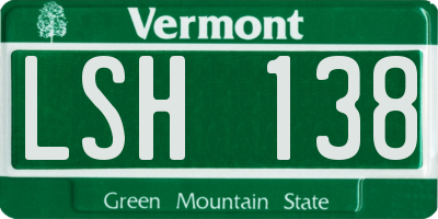 VT license plate LSH138