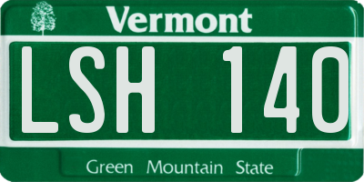 VT license plate LSH140