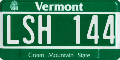VT license plate LSH144