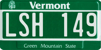 VT license plate LSH149