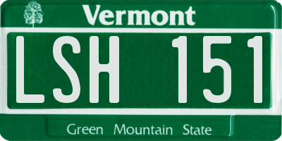 VT license plate LSH151