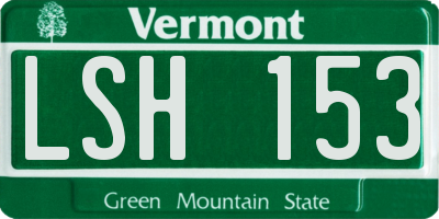 VT license plate LSH153