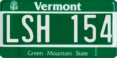 VT license plate LSH154
