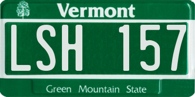VT license plate LSH157