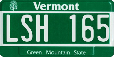 VT license plate LSH165