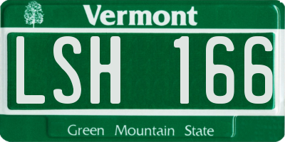 VT license plate LSH166