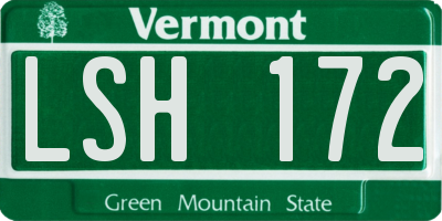 VT license plate LSH172