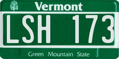 VT license plate LSH173