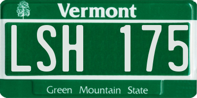 VT license plate LSH175
