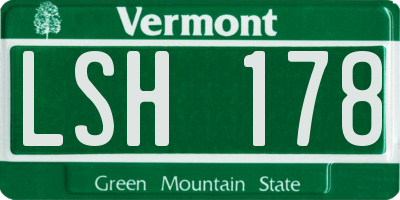 VT license plate LSH178