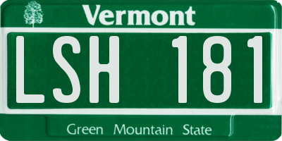 VT license plate LSH181