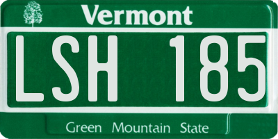 VT license plate LSH185