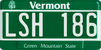 VT license plate LSH186