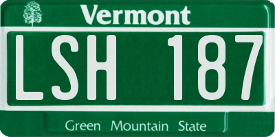 VT license plate LSH187