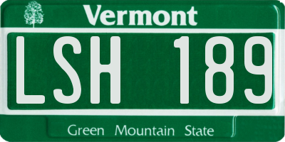 VT license plate LSH189