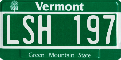 VT license plate LSH197