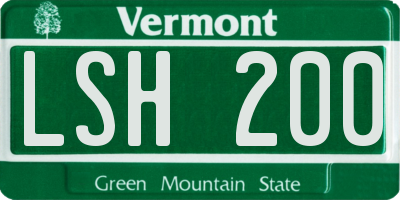 VT license plate LSH200